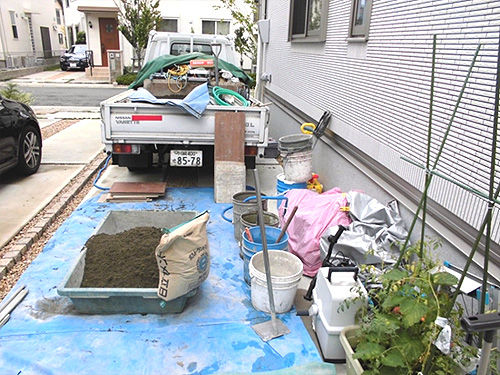 川崎市 はるひ野 M様邸 お庭の改修 工事中写真